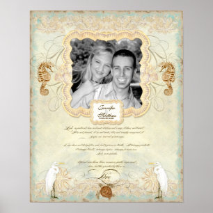 Poster 16x20 Mariage Photo Love Chap Beach Seashore