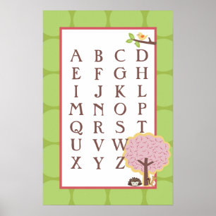 Poster 16x24 ABC Wall Art Amour et nature Fille Woodland