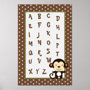 Poster 16x24 Nursery Art ABC Chart Jungle Play