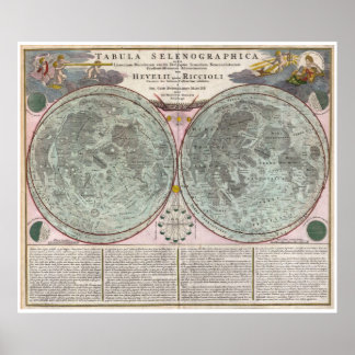 Poster 1707 Carte de la Lune