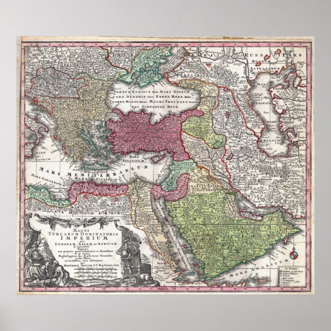 Poster 1730 Carte de la Turquie (Empire ottoman) (Devant)