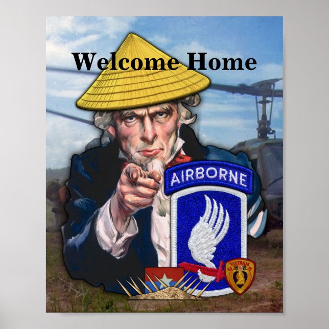 Poster 173e Brigade aéroportée ABN Soldats Sky Vietnam (Devant)