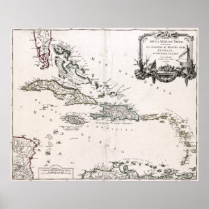 Poster 1750 Antilles