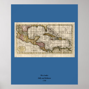 Poster 1790 Map of The West Indies by Dilly and Robinson