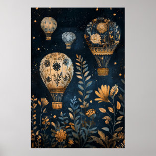 Poster 1795 Ballons flottants à air chaud