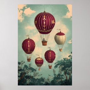 Poster 1798 Ballons flottants à air chaud