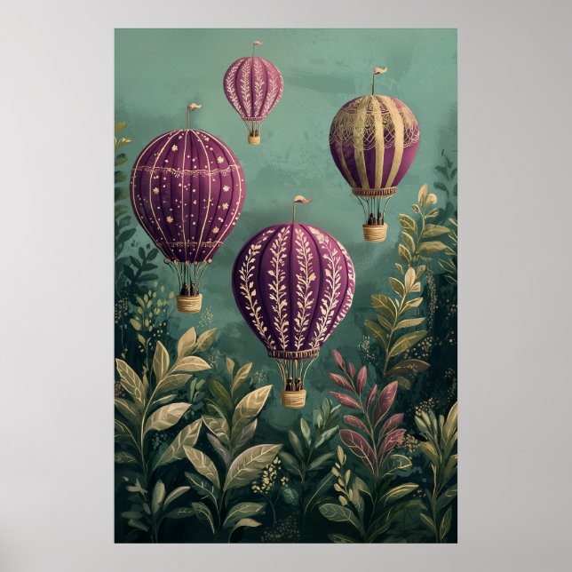 Poster 1799 Ballons flottants à air chaud (Devant)