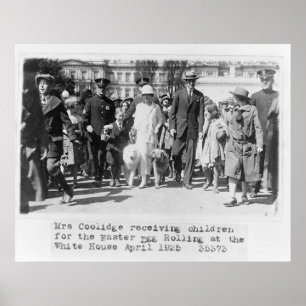 Poster 17 Mme Coolidge Maison Blanche aux oeufs de Pâques