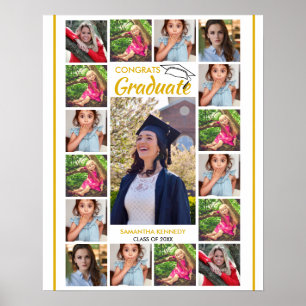 Poster 17 Photo Collage Modèle Fêtes Nom du diplômé