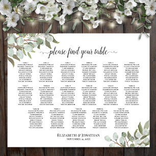 Poster 17 Table Eucalyptus Végétation Mariage Plan de Tab