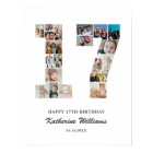 17e anniversaire Numéro 17 Photo personnalisée Col