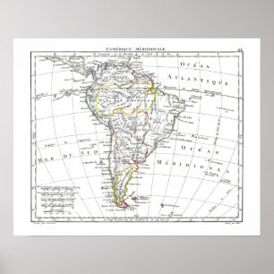 Poster 1806 carte - L'Amérique Méridionale