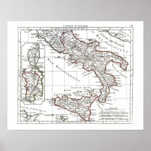 Poster 1806 Map - L'Italie 2e Feuille