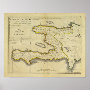 Poster 1814 Haiti Map by Mathew Carey