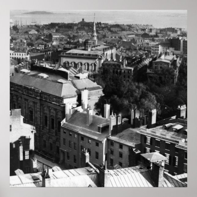 Poster 1859 : Vue de Boston vers le sud (Devant)