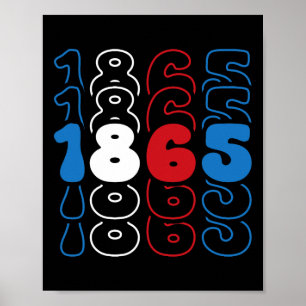 Poster 1865 Couleurs du drapeau rouge blanc