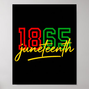 Poster 1865 juneteenth célébrer la liberté des afro-améri