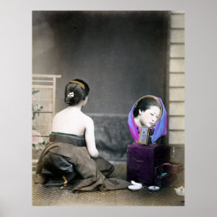 Poster 1870 Femme japonaise dans la salle à manger