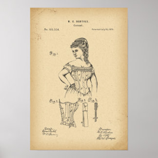 Poster 1875 Brevet Corset