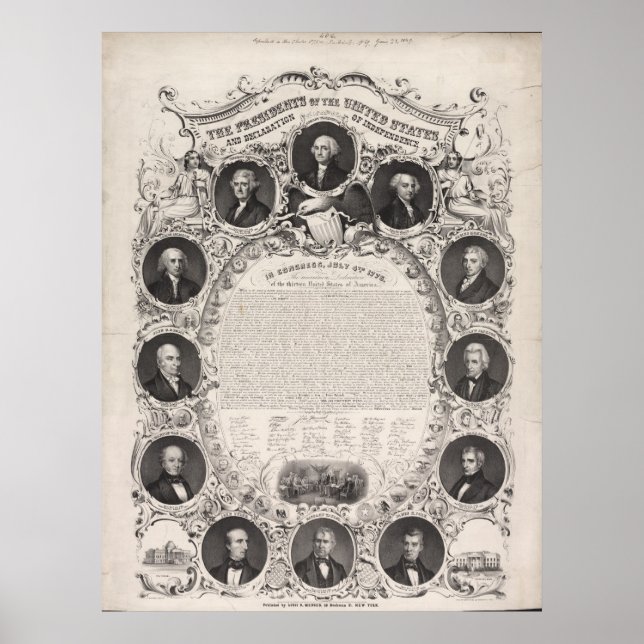 Poster 1876 Reproduction La Déclaration d'indépendance (Devant)