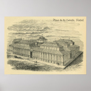 Poster 1877 Dessin de la Cebada Madrid
