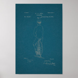 Poster 1881 Vélo Vélocipède Vintage Brevet Imprimer
