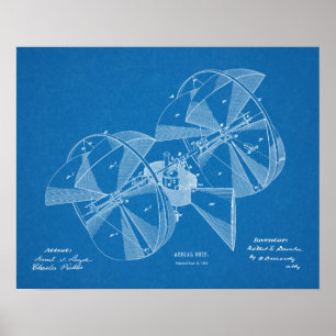 Poster 1882 Aéronefs Brevet d'art d'avion Imprimer