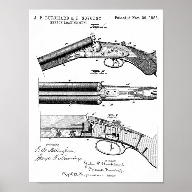 Poster 1883 Tirage de dessin d'art breveté (Devant)