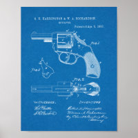 1887 Revolver Gun Dessin d'Art Brevet Imprimer