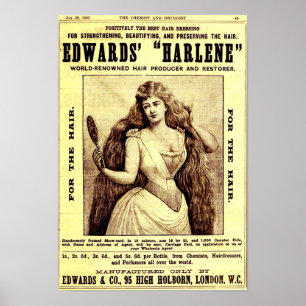 Poster 1893 et pour Harlene hair restorer