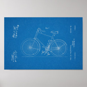 Poster 1894 Brevet de bicyclette Vintage Plan directeur I