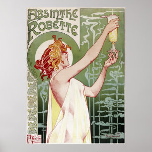 Poster 1895 Art nouveau Absinthe Robette restaurée