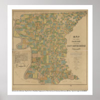 1895 Carte de la paroisse d'East Baton Rouge, La