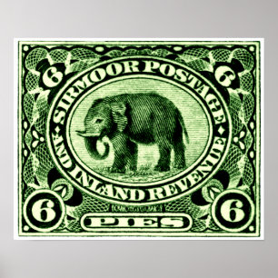 Poster 1895 Indian Princely States Elephant