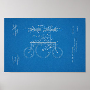 Poster 1897 Brevet de bicyclette Vintage Plan directeur I