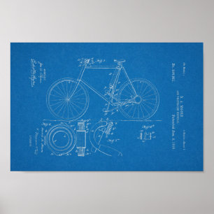 Poster 1898 copies vintages d'art de modèle de brevet de