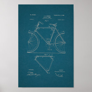 Poster 1899 Brevet de bicyclette Vintage Imprimer Plan di