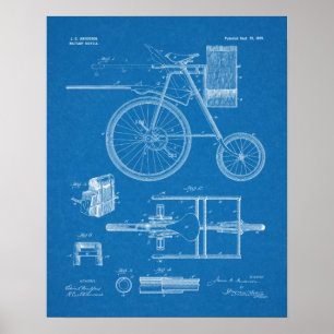 Poster 1899 Military Bicycle Patent Art Drawing Print