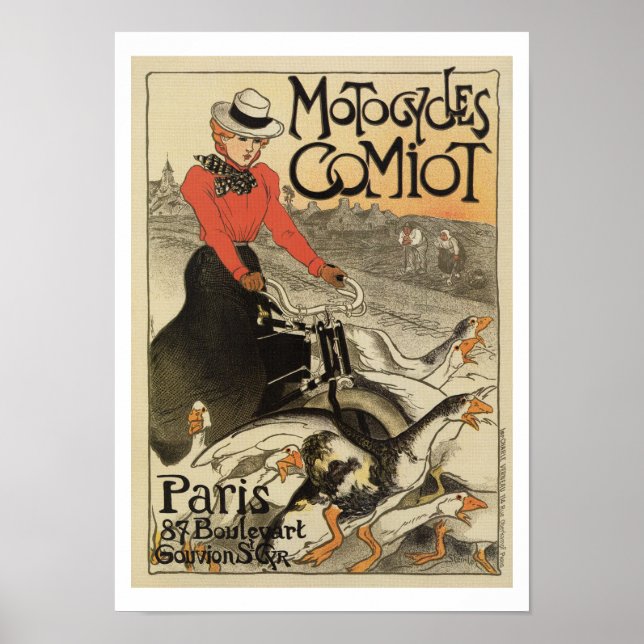 Poster 1899 Moto vintage et (Devant)