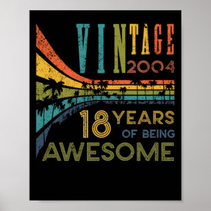 Poster 18 Anniversaire Vintage 2004 18e anniversaire