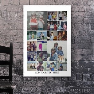Poster 18 Collage photo et texte - Peut modifier noir