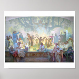 Poster #18 Serment d'Omladina sous l'arbre slave de Linde