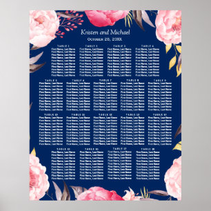 Poster 18 Tableaux Plafond rose Mariage en couronne de fl
