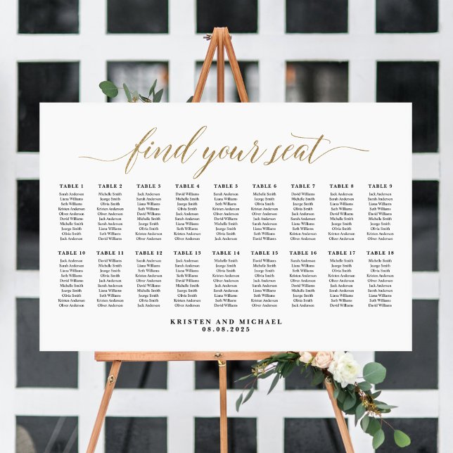 Poster 18 Tables Classy Trouvez Votre Siège Graphique (Créateur téléchargé)