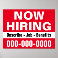 18" x 24" Maintenant à l'embauche et description P