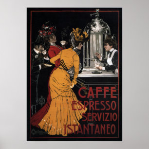 Poster ~ 1900 de Servizio Istantaneo de ~ de café express