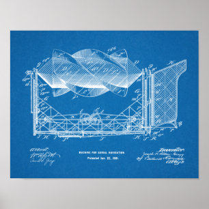 Poster 1901 Aéronefs Brevet d'art d'avion Imprimer