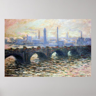 Poster 1902 Monet Die Waterloo-Brücke anagoria   VINTAGE
