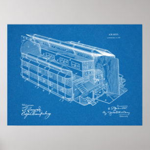 Poster 1903 Aéronefs Brevet d'art d'avion Imprimer