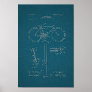 Poster 1903 Brevet de bicyclette Vintage Plan directeur I